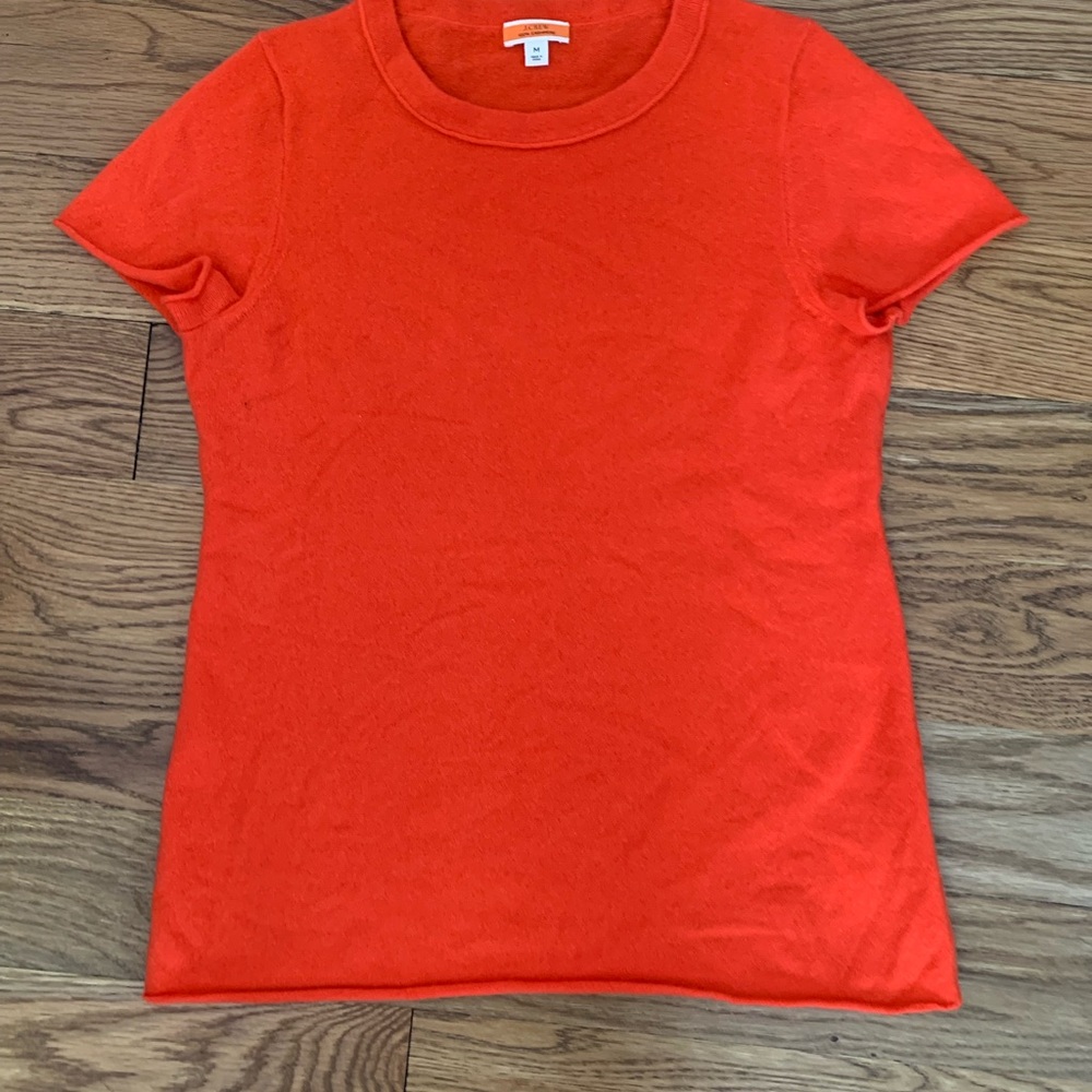J. Crew Bright Orange Short Sleeve Crewneck Top